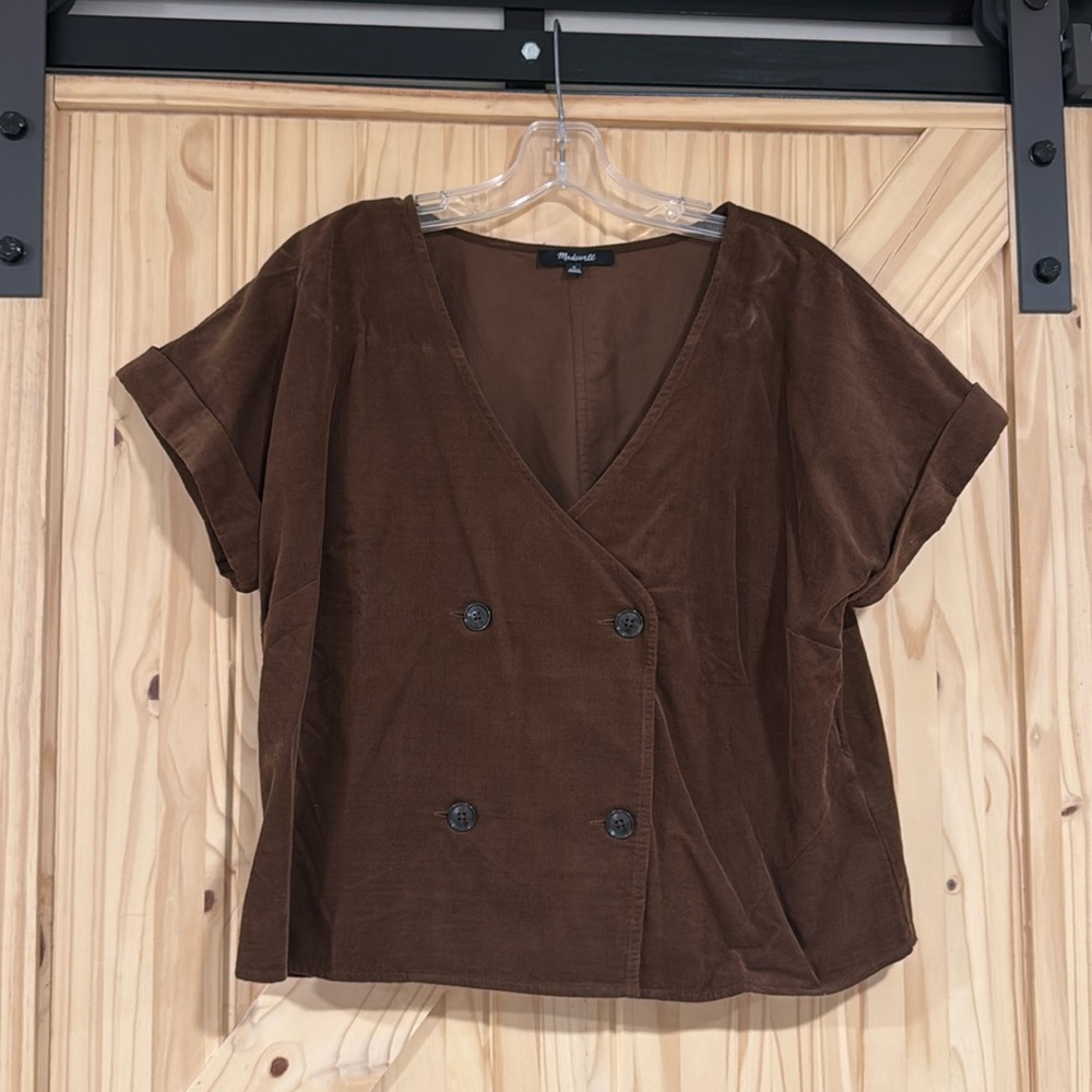 Madewell corduroy double-breasted top